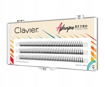 Kępki Rzęs CLAVIER A Shape Retro Collection 12 mm skręt C