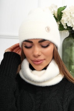 ЖЕНСКИЙ КОМПЛЕКТ ШАПКА-БИНИ ЮБКА ДЛЯ ГОЛЬФ-ТРУБА БОЛЬШОЙ ТЕПЛЫЙ КОМПЛЕКТ ЗИМА KOL