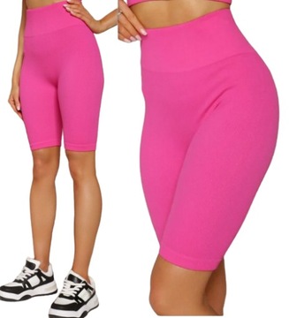 Prążkowane Kolarki Legginsy z Wysokim Stanem Fit Getry L/XL