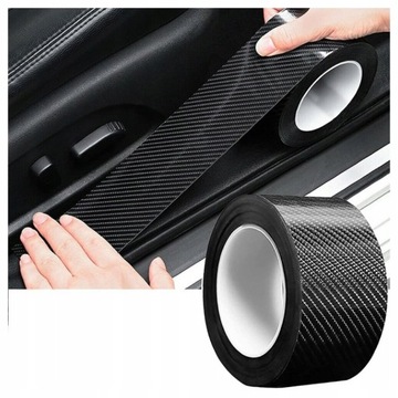 FOLIA TAŚMA OCHRONNA NA PROGI DRZWI SAMOPRZYLEPNA CARBONOWA 5M X 30MM