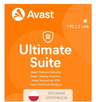 AVAST Ultimate 1 stanowisko / 2 lata + VPN AntiTrack CleanUp