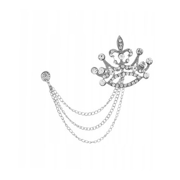 Broszka Pin Men Chain Broszka Pin Vintage Argent
