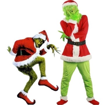 STRÓJ KOSTIUM GRINCH DLA DOROSŁYCH MASKA COSP