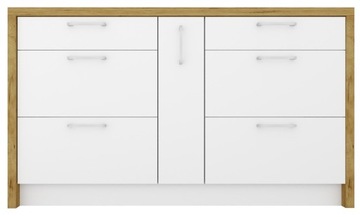 Wyspa kuchenna z szafkami z szufladami i cargo 147x80x86 BIAŁY/ARTISAN