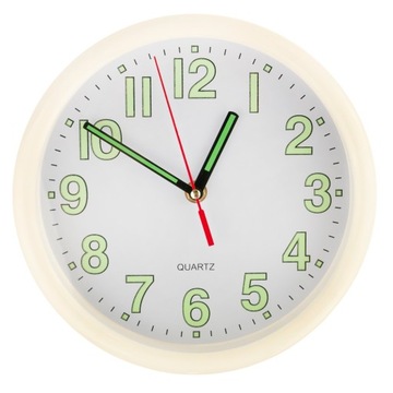 ZEGAR ŚCIENNY FLUORESCENCYJNY ŚWIECĄCY W CIEMNOŚCI KLASYCZNY