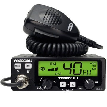 12/24 В CB РАДИО PRESIDENT TEDDY II + ASC 7 цветов AM/FM
