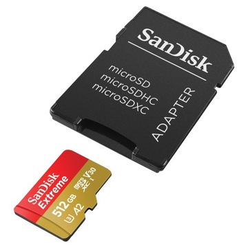 SanDisk Extreme microSD 512 ГБ 190 МБ/с + SD-адаптер