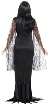 STRÓJ MORTICIA ADAMS CZAROWNICA PRZEBRANIE BAL KARNAWAŁ HALLOWEEN XL