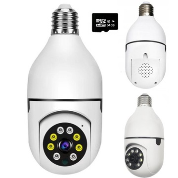 64G KAMERA DOMOWA KAMERA BEZPIECZEŃSTWA 360° 1080P E27 LAMP SOCKET