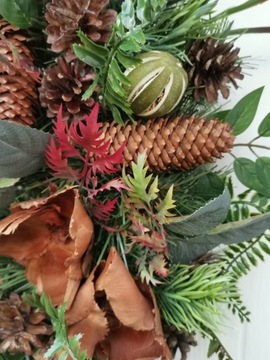 Wianek wieniec stroik DUŻY 50cm DZWONECZKI bożonarodzeniowy świąteczny