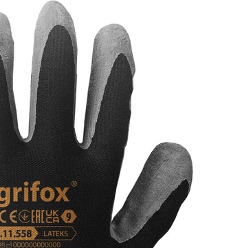 ПЕРЧАТКИ ЗАЩИТНЫЕ РАБОЧИЕ С ЛАТЕКСНЫМ ПОКРЫТИЕМ ЧЕРНЫЕ R.9