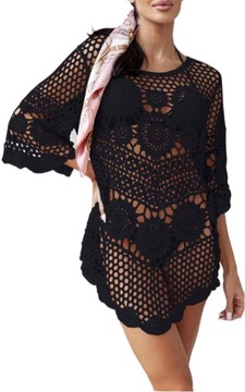 АЖУРНАЯ ПЛЯЖНАЯ ТУНИКА, КРУЖЕВНАЯ КЕПКА ПАРЕО