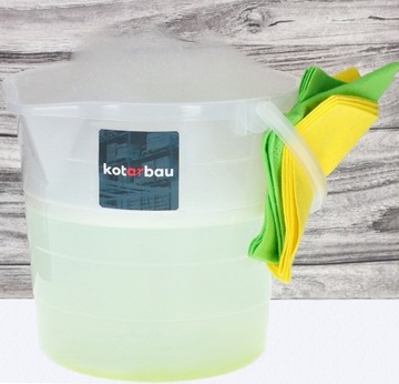 ПРОЗРАЧНОЕ ВЕДРО С НОСИКОМ И ВОРОНКОЙ ДЛЯ НАШИВКИ, 15 Л.