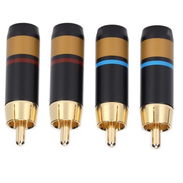 Preffair 4шт Lotus RCA штекер позолоченный