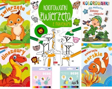 Zestaw KOLOROWANEK Z KREDKAMI