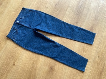 GAP jeansy 7/8 w panterkę wysoki stan 42/44 14/32