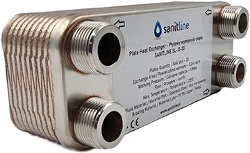 SANITLINE 20 ПЛАСТИНЧАТЫЙ ТЕПЛООБМЕННИК 20 кВт 4x 3/4