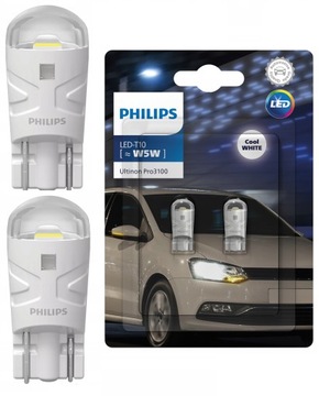 Żarówki LED PHILIPS Ultinon Pro3100 W5W T10 6000K