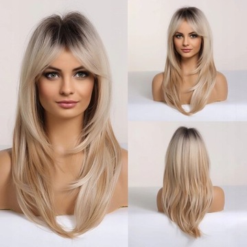 Peruka blond ombre peruki damskie Jak naturalna