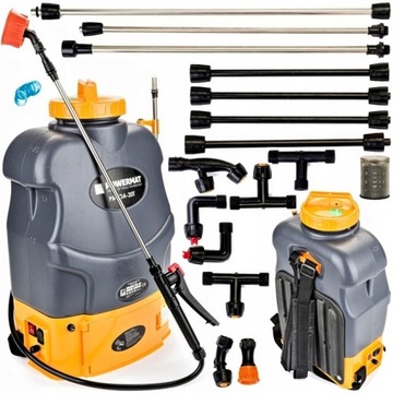 АККУМУЛЯТОР POWERMAT ДАВЛЕНИЕ РЮКЗАК-ОПРЫСКИВАТЕЛЬ 20 Л НАБОР ИЗ 9 ФОРСУНОК