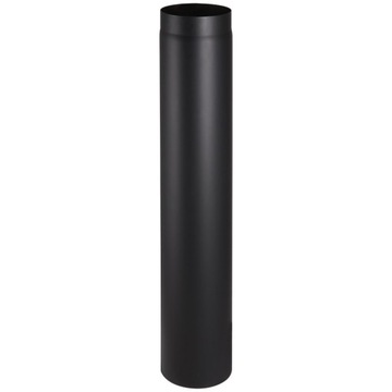 RURA CZARNA 1 m / 100 cm Fi 120 do podłączania wkładów kominkowych gr. 2 mm