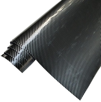 ТОЛСТАЯ ПЛЕНКА КАРБОНОВЫЙ ШПОН CARBON BLACK GLOSS 5D 152X50
