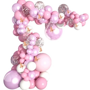 BALONY GIRLANDA DEKORACJA RÓŻOWY