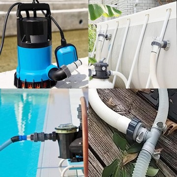 2 СОЕДИНИТЕЛЬНЫХ АДАПТЕРА ДЛЯ ШЛАНГА НАСОСА БАССЕЙНА 38 ММ / 32 ММ INTEX