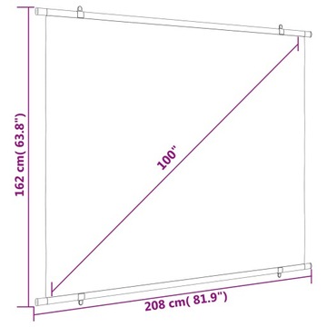 Проекционный экран 4:3 VidaXL 51389 208 см x 162 см