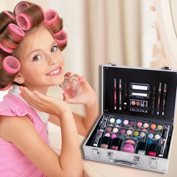 ПОДАРОЧНАЯ КОРОБКА КОСМЕТИКИ ДЛЯ МАКИЯЖА ДЛЯ ДОЧИ 6-16 ЛЕТ, БОЛЬШОЙ НАБОР 47 EL
