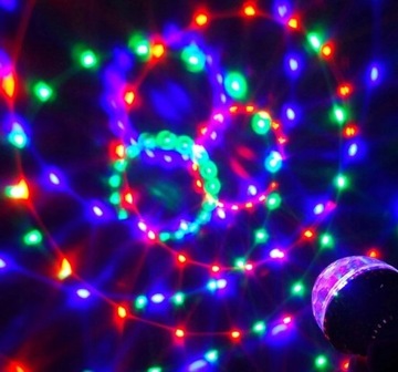 ВРАЩАЮЩАЯСЯ СВЕТОДИОДНАЯ ЛАМПА ДЛЯ ДИСКОШАРА RGB 3W E27