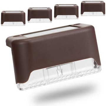 4x WODOODPORNA LAMPKA SOLARNA LED ZEWNĘTRZNA OGRODOWA NA SCHODY SCHODOWA