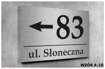Tabliczka Tablica ADRESOWA Nr DOMU 20x30 ALUMINIUM Srebrny szczotkowany