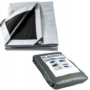 Брезент 3х4 ТОЛСТЫЙ Серебристый и Черный 260г Морозостойкий Водонепроницаемый УФ+++