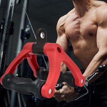 Two D Rowing Handle Cable Attachment Cable Machine Accessories Training Red