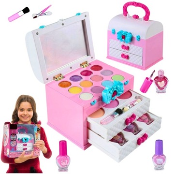 KUFEREK WALIZKA NA KOSMETYKI MAKEUP PALETA ZESTAW 21 EL PREZENT*