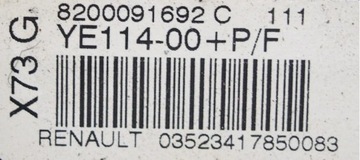 ULOŽENÍ AIRBAG SPOLUJEZDCE VEL SATIS 8200091692C
