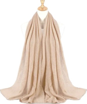Chusta szal hidżab na szyję na głowę dla muzułmanki beżowy hand made 418