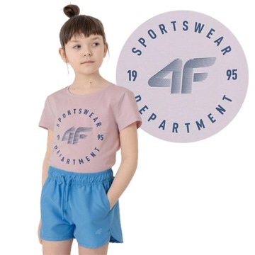 KOSZULKA T-SHIRT DZIEWCZĘCY 4F JTSD003-52S r.164