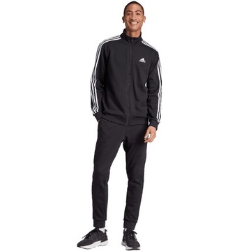 Dres męski adidas Basic 3-Stripes Fleece czarny IJ6067 S