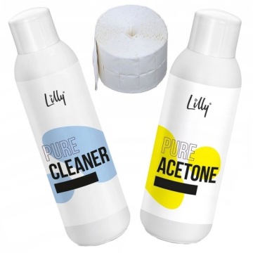 Aceton + Cleaner 2x500ml + waciki bezpyłowe