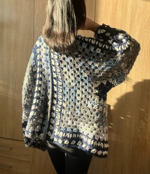 Kardigan sweter handmade boho hippie