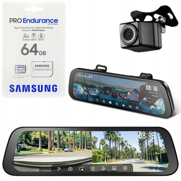 70mai S500 Wideorejestrator lusterko + samochodowa kamera cofania + 64GB