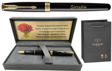 PIÓRO WIECZNE PARKER SONNET GT POZŁACANE Z GRAWEREM TABLICZKA ETUI PARKER