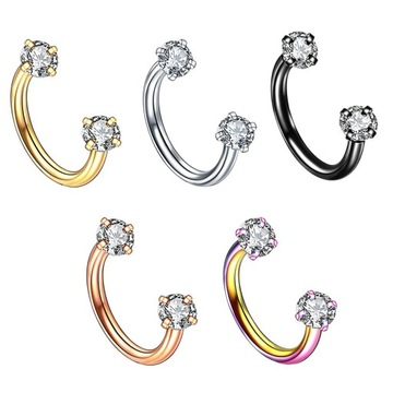 5 Piece Pack Zircon CA Nose Hoop Barbell