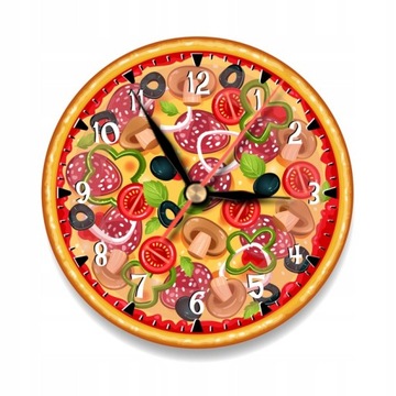 Zegar PIZZA do kuchni restauracji na prezent 24 cm