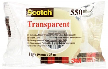 TAŚMA BIUROWA SCOTCH (550), 19MMX33M, W FOLII