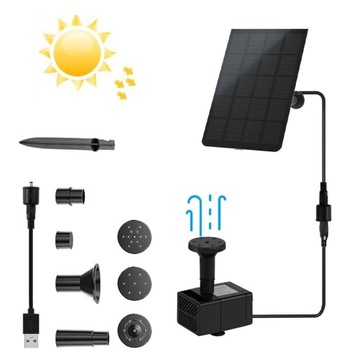 POMPA SOLARNA POMPKA DO OCZKA WODNEGO SOLAR 2.5W 200L/H