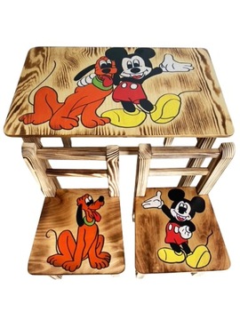 деревянная мебель, стол, 1 стул, Микки Маус