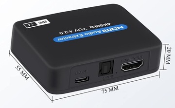 Ekstraktor HDMI 2.0 TOSLINK KONWERTER OPTYCZNY JACK AUX HDCP 4K